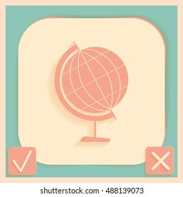 globe symbol of geography. symbol icon geography , the study of the world and the countries on the planet Earth