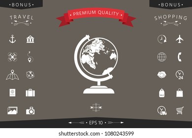 Globe symbol icon