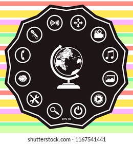 Globe symbol icon