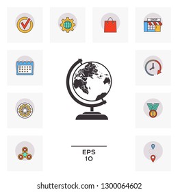 Globe symbol icon. Graphic elements for your design