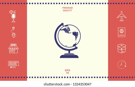 Globe symbol - icon. Graphic elements for your design