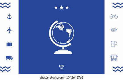 Globe symbol - icon. Graphic elements for your design