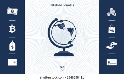 Globe symbol - icon. Graphic elements for your design