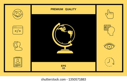 Globe symbol - icon. Graphic elements for your design