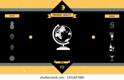 Globe symbol icon. Graphic elements for your design