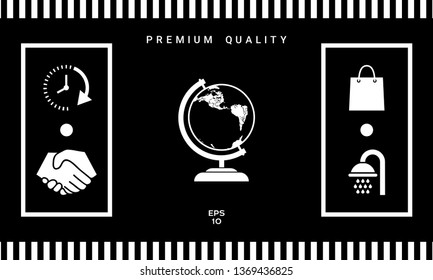 Globe symbol - icon. Graphic elements for your design