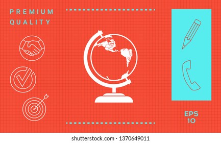 Globe symbol - icon. Graphic elements for your design