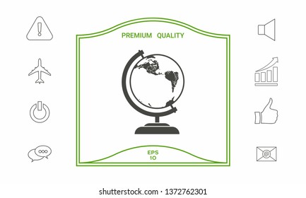 Globe symbol - icon. Graphic elements for your design