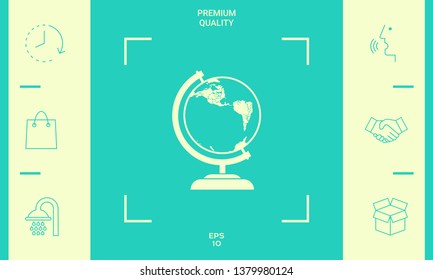 Globe symbol - icon. Graphic elements for your design