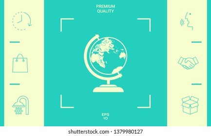 Globe symbol icon. Graphic elements for your design