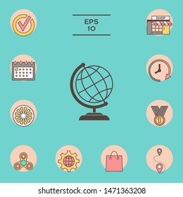 Globe symbol icon. Graphic elements for your design