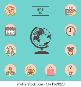Globe symbol icon. Graphic elements for your design