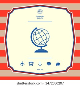 Globe symbol icon. Graphic elements for your design