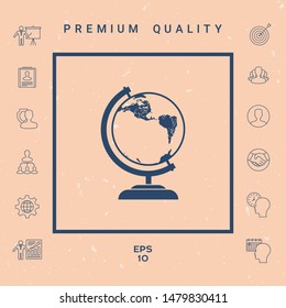 Globe symbol - icon. Graphic elements for your design