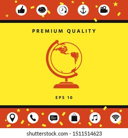 Globe symbol - icon. Graphic elements for your design