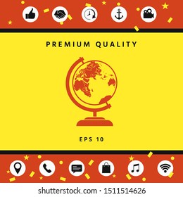Globe symbol icon. Graphic elements for your design