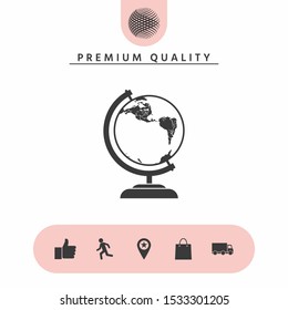 Globe symbol - icon. Graphic elements for your design