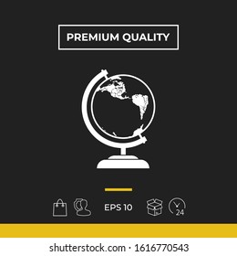 Globe symbol - icon. Graphic elements for your design