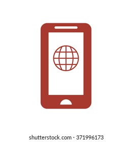  Globe symbol. Icon vector illustration. Flat design style