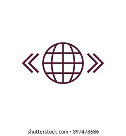   Globe symbol. Icon, vector illustration. Flat design 
