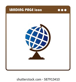 Globe symbol, landing page icon