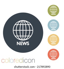 globe symbol. news.