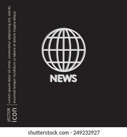globe symbol. news. Symbol news. Icon globe planet