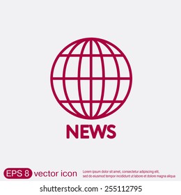 globe symbol. news. Symbol news. Icon globe planet