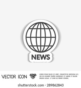 globe symbol. news. Symbol news. Icon globe planet