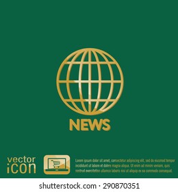 globe symbol. news. Symbol news. Icon globe planet