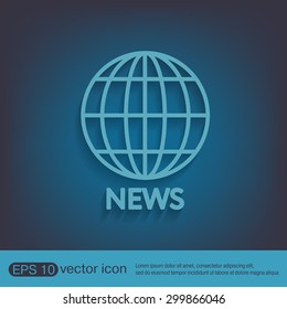 globe symbol. news. Symbol news. Icon globe planet