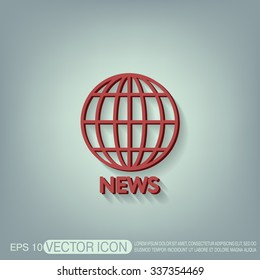 globe symbol. news. Symbol news. Icon globe planet