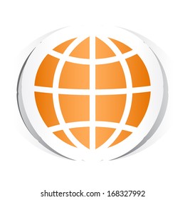 Globe Symbol with Paper Design.