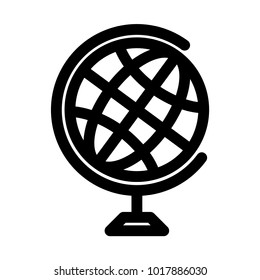 Globe symbol. Planet Earth or internet browser sign. Outline modern design element. Simple black flat vector icon with rounded corners.