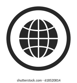 Globe symbol simple , silhouette icon on background