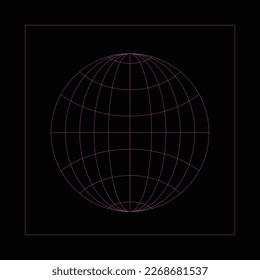 globe symbol in square frame