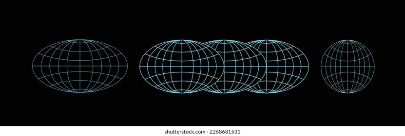 Globe symbol in various style for design element
