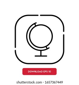 Globe symbol, webinar outline vector icon. Modern, simple flat vector illustration for web site or mobile app