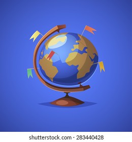 Globe with targets. Isolated object \ background.
