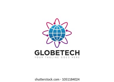 globe tech logo and icon Vector design Template. Vector Illustrator Eps.10