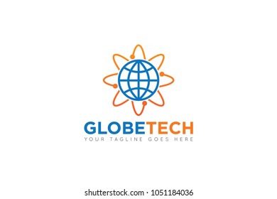 globe tech logo and icon Vector design Template. Vector Illustrator Eps.10