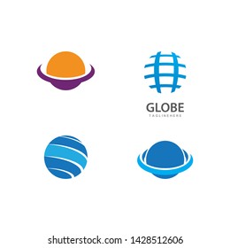 Globe tech logo vector template