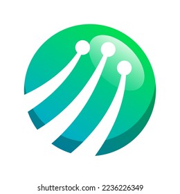 Globe technology icon logo vector modern style