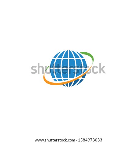 Globe technology ilustration logo icon vector template