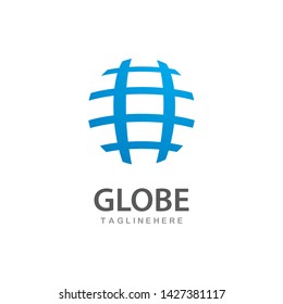Globe technology ilustration logo vector template