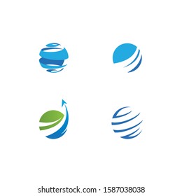 Globe technology ilustration logo vector template