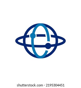 Tecnología de globo, diseño simple de logotipo minimalista elegante