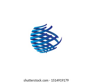 globe technology template logo vector