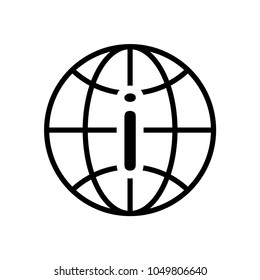globe with text icon vector template