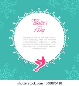 Globe text Valentine with a dove